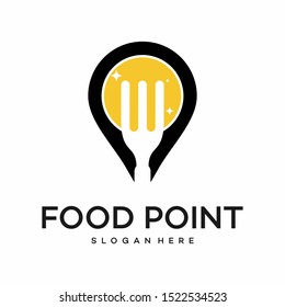 Food point, food and restaurant logo design,vector logo template