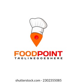 Food point, food and restaurant logo, vector logo template, Food Point Logo Design Template