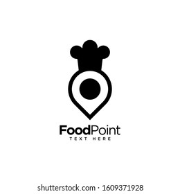 Food point, food and restaurant logo,vector logo template