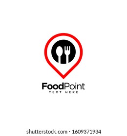 Food point, food and restaurant logo,vector logo template