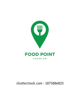 Food Point, Food and Restaurant Vector Logo Template