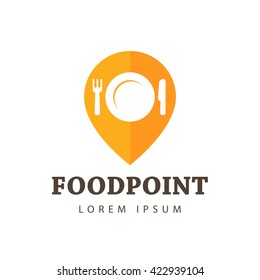 Food Point Vector Icon, Logo, Sign, Symbol Template