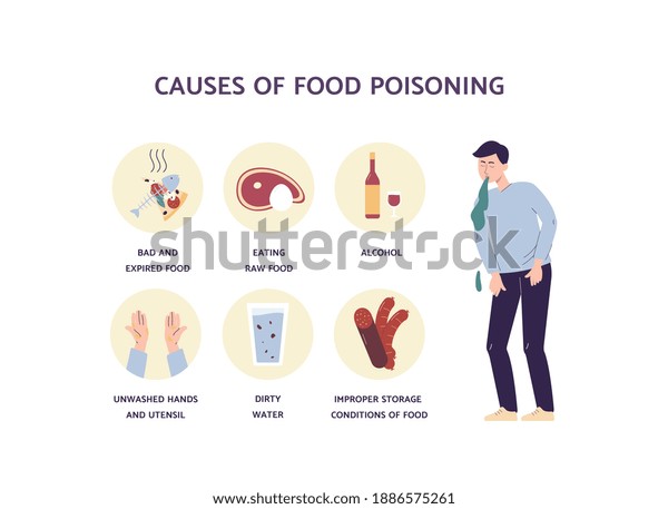 Food Poisoning Causes Medical Infographic Poster Stock Vector (Royalty ...