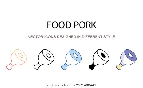 Food Pork icon design with white background stock illustration