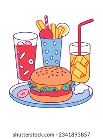 Food Poster Design with Children's Illustrations and Marker Pen Art