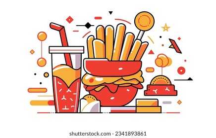 Food Poster Design with Children's Illustrations and Marker Pen Art