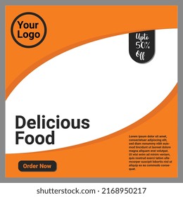 Food Poster Design for Facebook and Instagram post that is used for running ads and bring engagement with their audience.