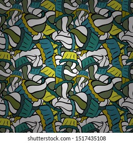 For food poster design on green, black and white. Wrapping paper. Seamless with cupcake. Vector illustration.