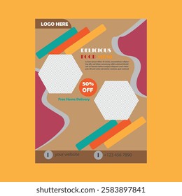 Food poster or flyer design template