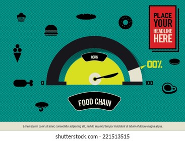 Food Poster/ Info Graphic/ Food Waste/ Vector/ Food Icon/ Food Fair