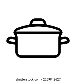 food pot cooking line icon vector. food pot cooking sign. isolated contour symbol black illustration