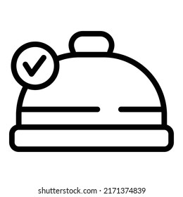 Food pot icon outline vector. Book recipe. Home menu