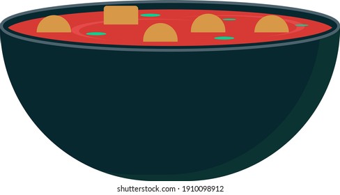 Food in a pot, illustration, vector on a white background.