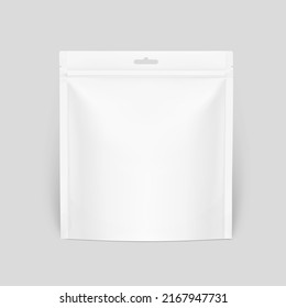 Food pouch bag mockup. Vector illustration. Front view. Can be use for template your design, presentation, promo, ad. EPS10.