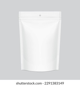 Food pouch bag mockup. Vector illustration. Front view. Can be use for template your design, presentation, promo, ad. EPS10.
