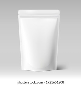 Food Pouch Bag With Wide Top. Vector Illustration. Front View. Can Be Use For Template Your Design, Presentation, Promo, Ad. EPS10.	