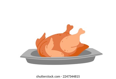 Food preparation flat icon Cooking chicken. Vector illustration