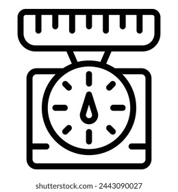 Food preparation scale icon outline vector. Kitchenware device. Baking weight balance