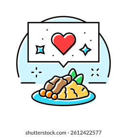 food presentation restaurant chef color icon vector. food presentation restaurant chef sign. isolated symbol illustration