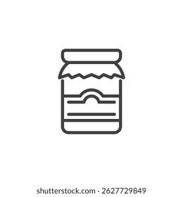 Food Preserva ícone de linha. sinal de estilo linear para conceito móvel e web design. Jar de mercadorias preservadas ícone do vetor de contorno. Símbolo, ilustração de logotipo. Gráficos vetoriais