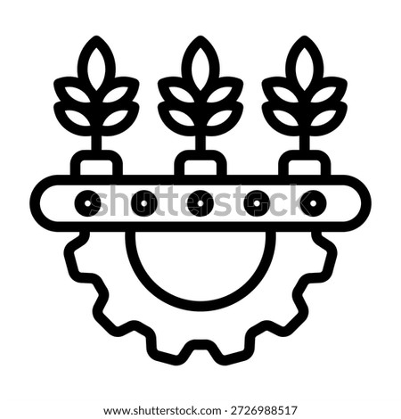 Food Processing Icon - Black Outline Icons Style For Agriculture and Business