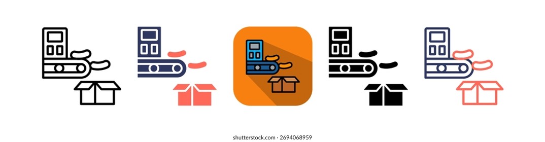 Food Processing Icon Multiple Vector Illustration