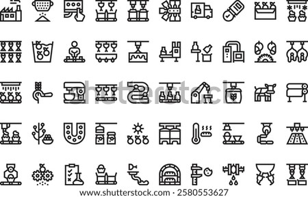 Food processing icons High-Quality Vector Icons Collection with Editable Stroke. Ideal for Professional and Creative Projects
