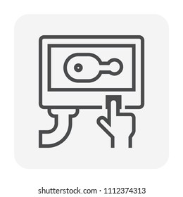 Food processing industry icon, 64x64 perfect pixel and editable stroke.