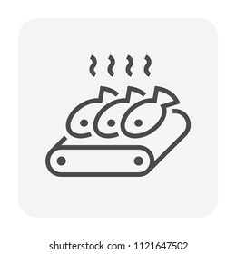 Food processing industry icon, 64x64 perfect pixel and editable stroke.