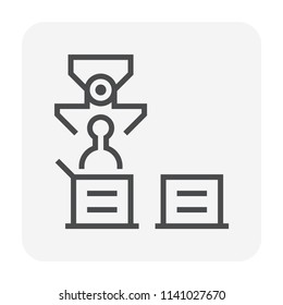 Food processing industry icon, 64x64 perfect pixel and editable stroke.