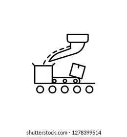 Food processing industry icon. Automated line confectionery. Vector illustration in modern style Vector icon