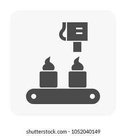 Food processing industry and production line icon.