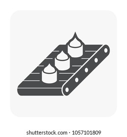 Food processing industry and production line icon.