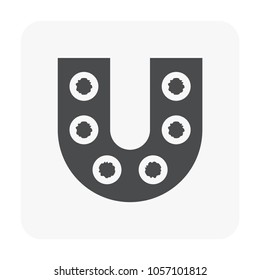 Food processing industry and production line icon.