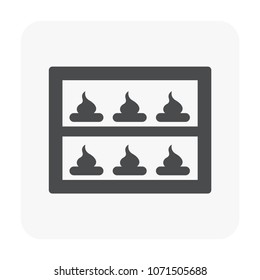 Food processing industry and production line icon.