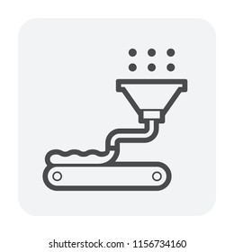 Food processing industry and production line icon.
