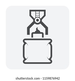 Food processing industry and production line icon.