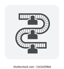 Food processing industry and production line icon.