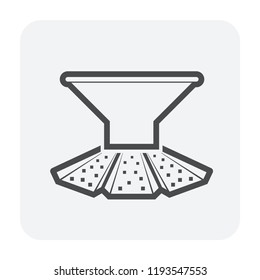 Food processing industry and production line icon.