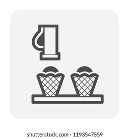 Food processing industry and production line icon.
