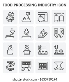 Food Processing Industry And Production Line Icon.