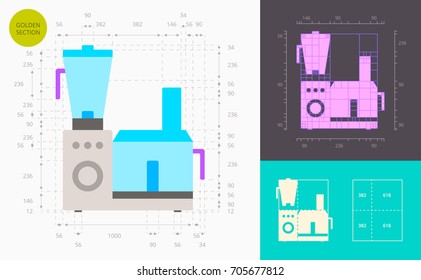 food processor color icon (golden section)