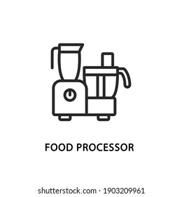 Food processor flat line icon. Vector illustration kitchen appliances