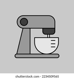 Icono de escala de grises del procesador de alimentos. Mezcla. Pudiendo comida. Aparato eléctrico de cocina. Símbolo gráfico para cocinar diseño de sitio web, logotipo, aplicación, interfaz de usuario