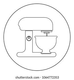 Food processor icon black color in circle vector illustration