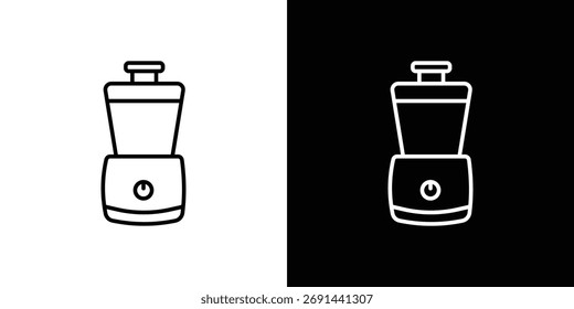 Lebensmittelprozessorsymbol in einer schwarzen Linie. Design-Logo für App, UI.