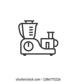 Food processor line icon. linear style sign for mobile concept and web design. Electric mixer and blender machine outline vector icon. Symbol, logo illustration. Pixel perfect vector graphics