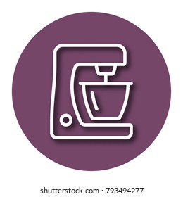 Food processor line icon with shadow. EPS 10