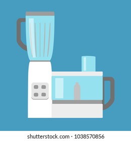 Food processor simple icon isolated. Household appliance. Modern food processor, chopper, grinder. Flat style. Vector illustration