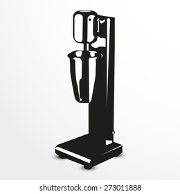 Food processor. Vector illustration. Black and white view.
